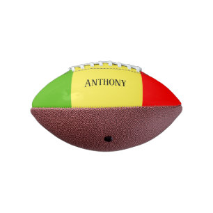 Personalized Red Gold & Green Football