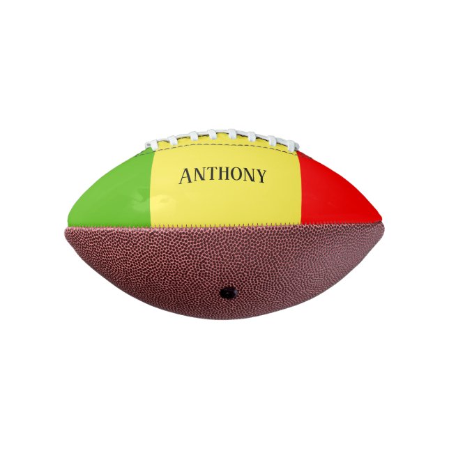 Personalized Red Gold & Green Football (Rotated 270)