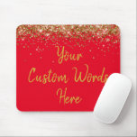 Personalized Red & Gold New Coworker Birthday Gift Mouse Pad<br><div class="desc">personalized birthday gift gaming gamer, custom anniversary present for her, elegant glitter new job coworker, grad graduation sparkle chic sparkly, twinkle sweet 16 quinceanera 15th, red and gold mousepad mouse pad, boss secretary assistant nurse teacher, Christmas wife mom girlfriend mum, work desk accessories supplies rectangle, computer home office decor name...</div>