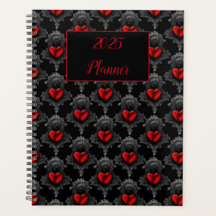 Personalized Red Goth Heart Planner