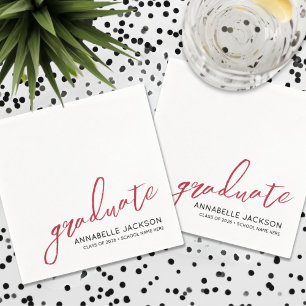 Personalized Red Graduation Napkins
