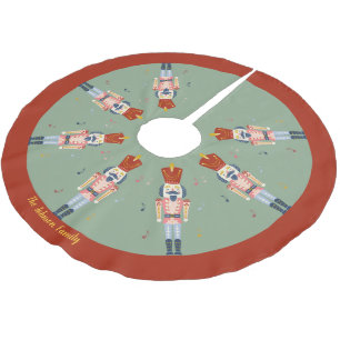 Personalized Red Green Nutcracker Ballet Music Brushed Polyester Tree Skirt