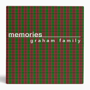 Personalized Red Green Plaid Memory Binder