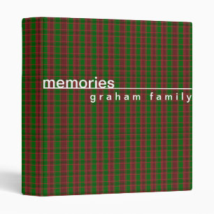Personalized Red Green Plaid Memory Binder