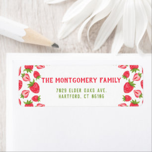 Personalized Red Green Strawberry Return Address