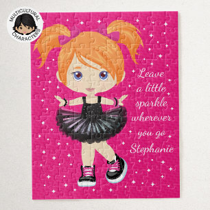 Personalized Red Hair Rocking Ballerina Jigsaw Puzzle