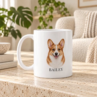 Personalized Red-Headed Corgi Coffee Mug