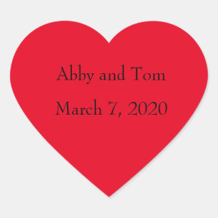 Personalized Red Heart Stickers