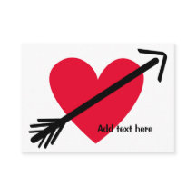 Personalized Red Heart with Arrow Valentine's Day