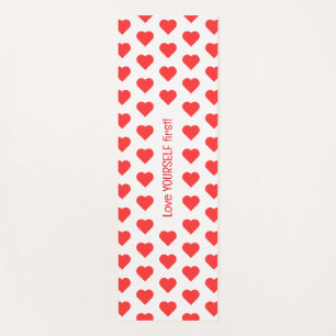 Personalized Red Heart Yoga Mat - Custom Quote