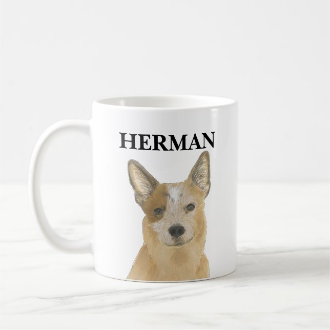 Personalized Red Heeler Australian Cattledog Coffee Mug (Left)