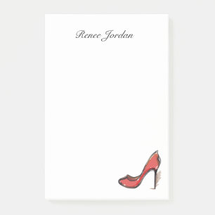 Personalized Red High Heel Pump Stiletto Post-it Notes