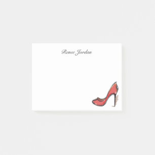 Personalized Red High Heel Pump Stiletto Post-it Notes