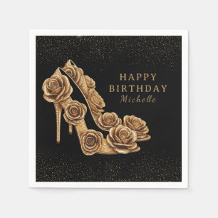 Personalized Red High Heels Birthday Party Napkin