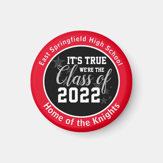 Personalized Red High School Class of 2022  Magnet (Front)
