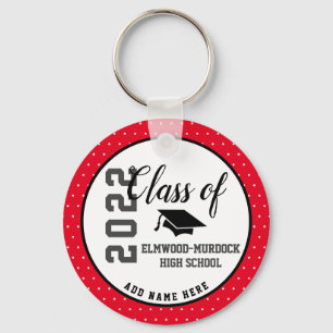 Personalized Red High School Senior Class 2022 Keychain