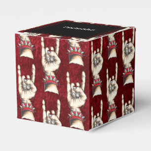 Personalized Red Horns Up Favor Box