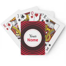 Personalized Red Hypnosis Playing Cards