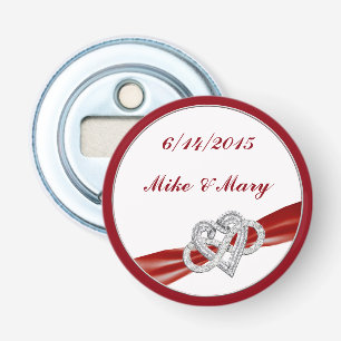 Personalized Red Infinity Heart Bottle Opener
