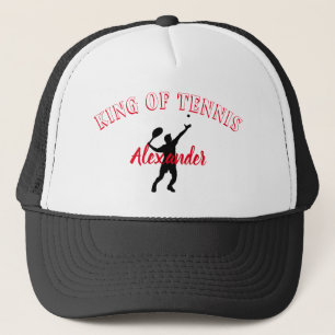 Personalized red King of tennis player Trucker Hat