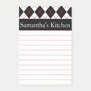 Personalized Red Kitchen Post It Notes Gift