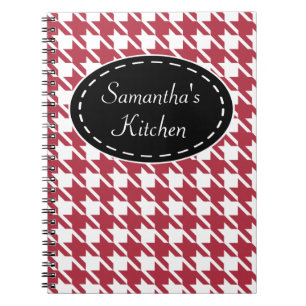 Personalized Red Kitchen Recipe Notebook Gift
