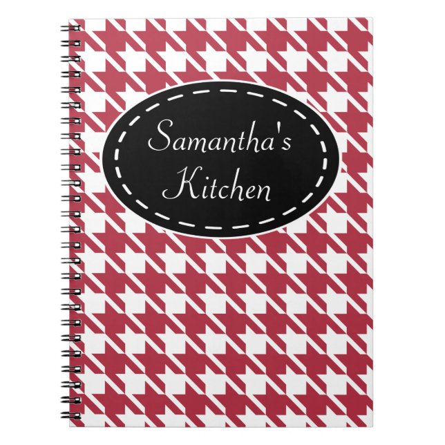 Personalized Red Kitchen Recipe Notebook Gift (Front)