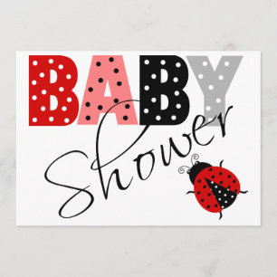Personalized Red Ladybug Baby Shower Invitation
