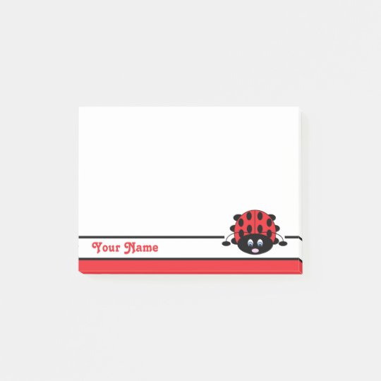 Personalized Red Ladybug Post-it Notes