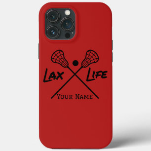 Personalized Red LAX (Lacrosse) Life iPhone 13 Pro Max Case