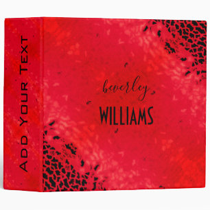 Personalized Red Leopard Binder