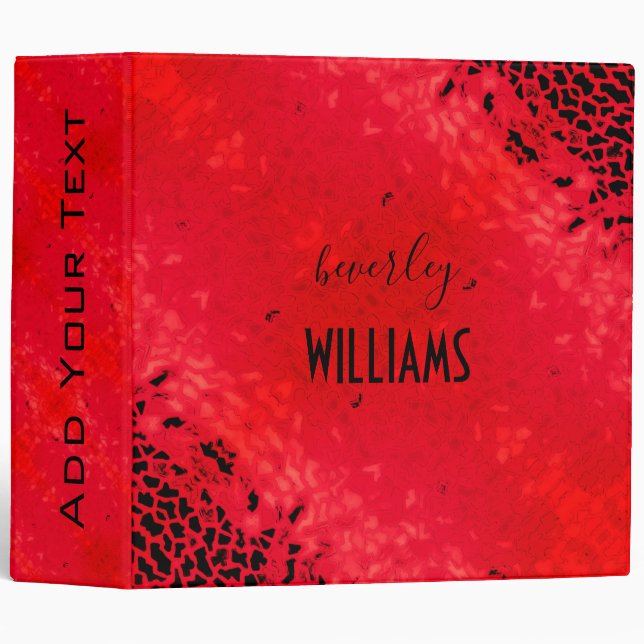 Personalized Red Leopard Binder (Front/Spine)
