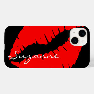 Personalized Red Lips Case-Mate iPhone 14 Case