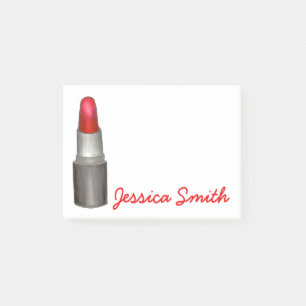 Personalized Red Lipstick Makeup Beauty Post Its Post-it Notes