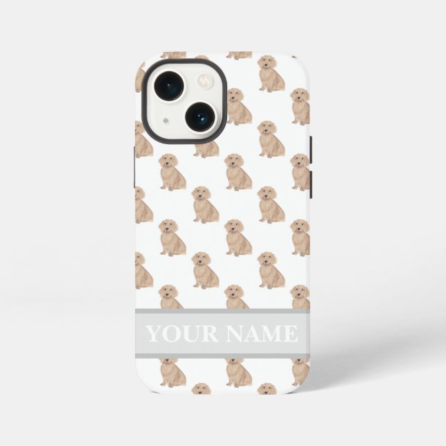 Personalized Red Long Haired Dachshund  iPhone Case (Back)