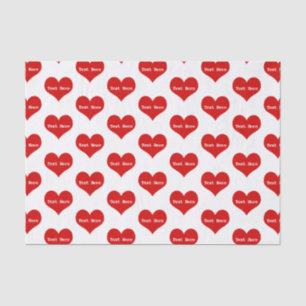 Personalized Red Love Heart Tissue Paper