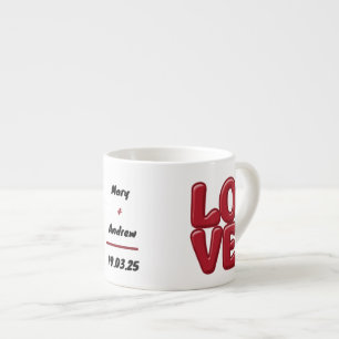 Personalized Red LOVE Mug with Names & Date 