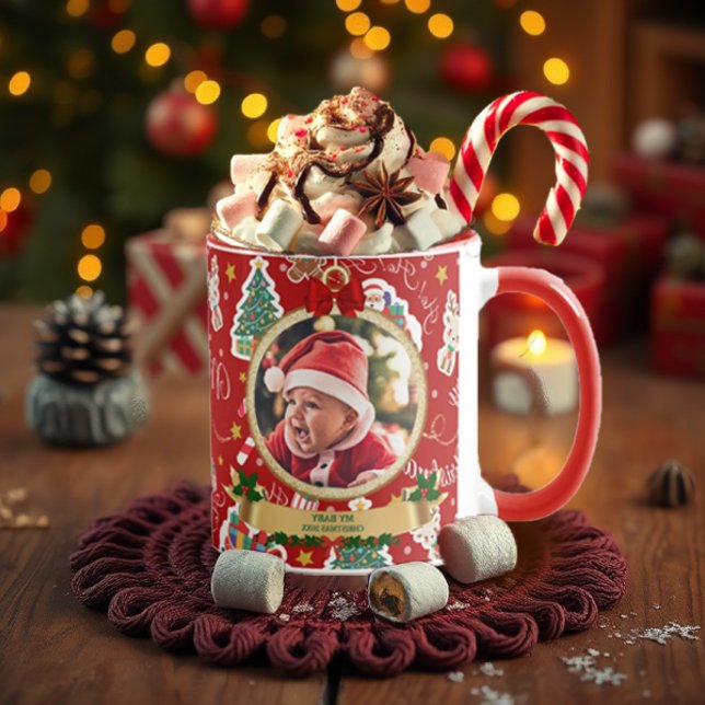 Personalized Red Merry Christmas HO!HO!HO! Mug (Creator Uploaded)