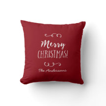Personalized Red Merry Christmas