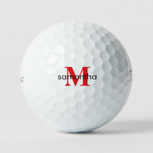 Personalized Red Monogram Titleist Pro VI  Golf Balls