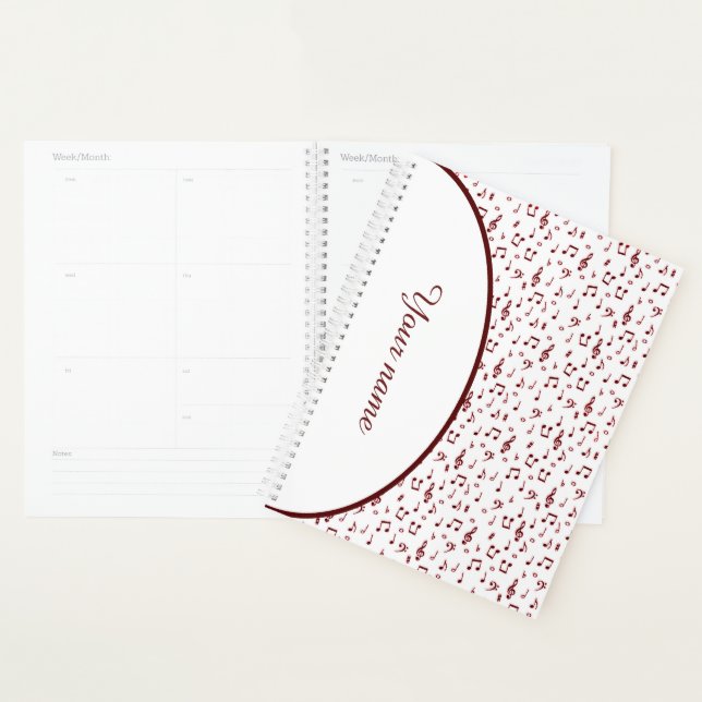 Personalized Red music theme Planner (Display)