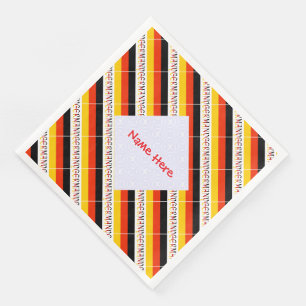 Personalized Red Name Germany Flag Tiled Napkin