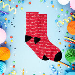 Personalized Red Name Socks<br><div class="desc">Make these socks your own. Personalized it by using your own name and click the customize button and change the color to what you want. Got roommates or children? They will never steal your socks again. Perfect for any occasion that you need a small gift: Fathers Day, Mothers Day, Christmas,...</div>