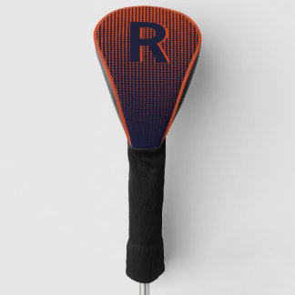 Personalized Red Navy Halftone Monogram Initial Golf Head Cover
