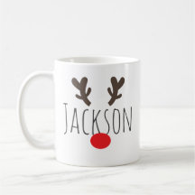 Personalized Red-Nosed Reindeer Mug