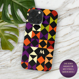 Personalized Red Orange Purple Black Retro Art iPhone 15 Pro Max Case