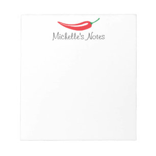Personalized red pepper notepad for recipes & more