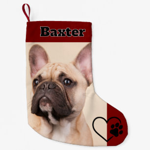 Personalized Red Pet Dog Photo Monogram Name Small Christmas Stocking
