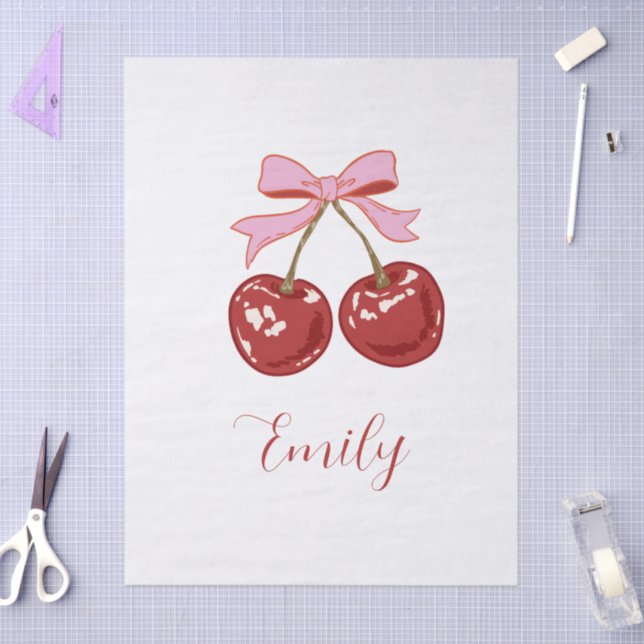  Personalized Red Pink Name Tissue Paper (Craft)
