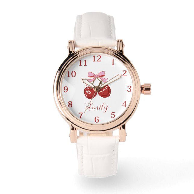 Personalized Red Pink Name Watch (Front)